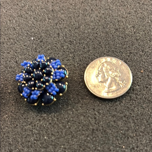 J. Crew Blue and Gold Sunburst Earrings - Picture 2 of 3